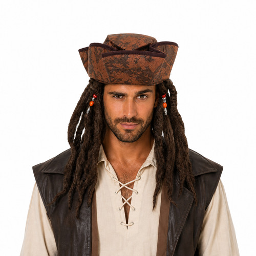 Cappello pirata con capelli - , e